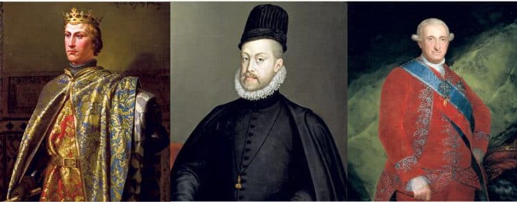 Los tres reyes, Pedro I, Felipe II y Carlos IV, que se casaron en Segovia