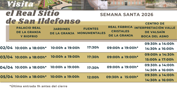 HORARIOS DE VISITA- SEMANA SANTA 2026